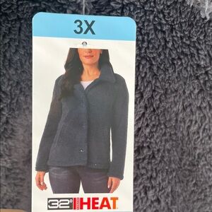 32 Degrees Women's Dark Gray Teddy Jacket 3x Women’s NWT